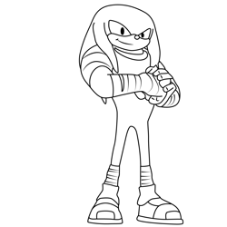 Knuckles the Echidna Sonic Boom Free Coloring Page for Kids