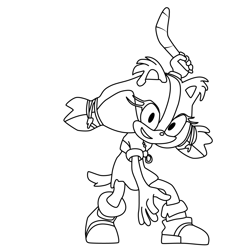Sticks the Badger Sonic Boom Free Coloring Page for Kids