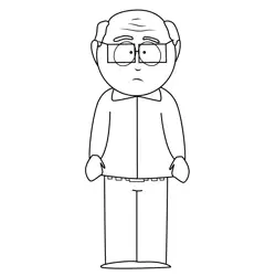 Herbert Garrison South Park Free Coloring Page for Kids
