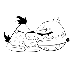 Angry Birds Mixed With Spongebob Patrick Free Coloring Page for Kids