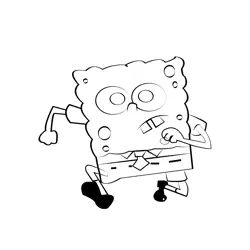 Angry Sponge Bob Free Coloring Page for Kids