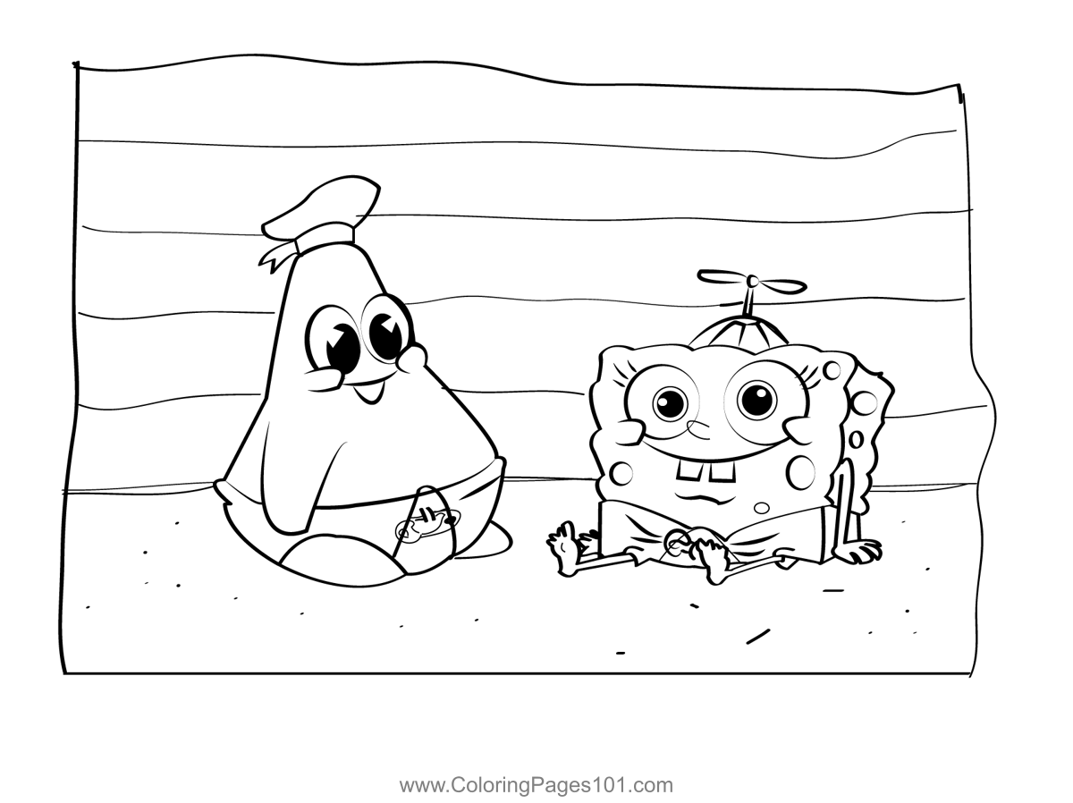 Baby Patrick And Spongebob Coloring Page for Kids - Free SpongeBob ...
