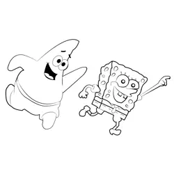 Sponge Bob Free Coloring Page for Kids