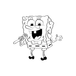 Spongebob Singing Free Coloring Page for Kids