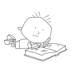 Stanley Doing Homework Free Coloring Page for Kids