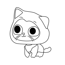 Chibi SuperKitties Free Coloring Page for Kids
