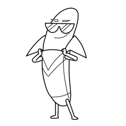 Banana 1 Supertato Free Coloring Page for Kids