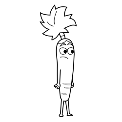 Carrot 6 Supertato Free Coloring Page for Kids