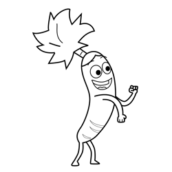 Carrot 7 Supertato Free Coloring Page for Kids