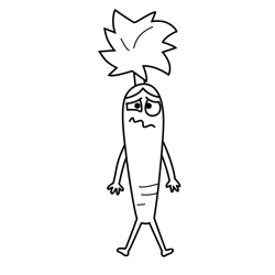 Carrot 9 Supertato Free Coloring Page for Kids