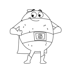 Supertato Free Coloring Page for Kids