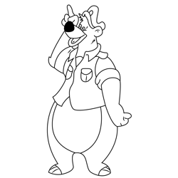 Baloo Smiling Free Coloring Page for Kids