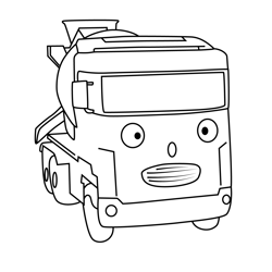 Chris Tayo the Little Bus Free Coloring Page for Kids