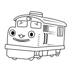 Diesel Tayo the Little Bus Free Coloring Page for Kids