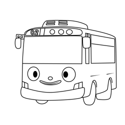 Lani Tayo the Little Bus Free Coloring Page for Kids