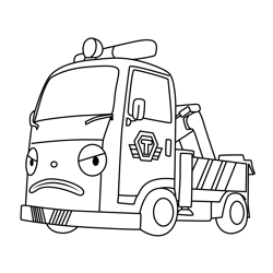 Reki Tayo the Little Bus Free Coloring Page for Kids