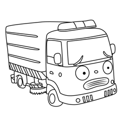 Rubby Tayo the Little Bus Free Coloring Page for Kids