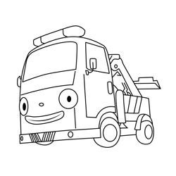 Toto Tayo the Little Bus Free Coloring Page for Kids
