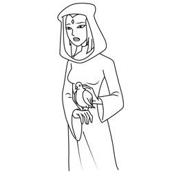 Arella Teen Titans Free Coloring Page for Kids