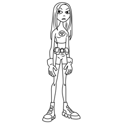 Terra Teen Titans Free Coloring Page for Kids