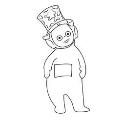 Dipsy Wear Hat Free Coloring Page for Kids