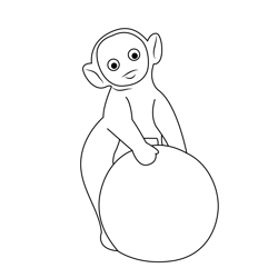 Laa Laa With Ball Free Coloring Page for Kids