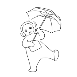 Laa Laa With Umbrella Free Coloring Page for Kids