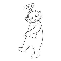Tinky Winky Walking Free Coloring Page for Kids