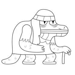 Alison Sandra Gator Gumball Free Coloring Page for Kids