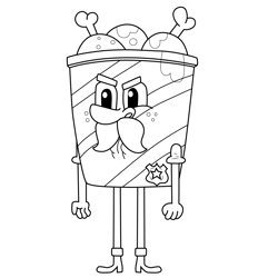 Chicken Bucket Gumball Free Coloring Page for Kids