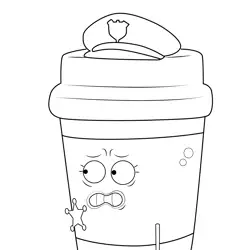 Coffee Cop Female Gumball Free Coloring Page for Kids