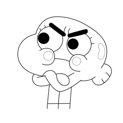 Darwin Watterson Angry Gumball Free Coloring Page for Kids