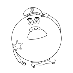 Donut Cop Gumball Free Coloring Page for Kids