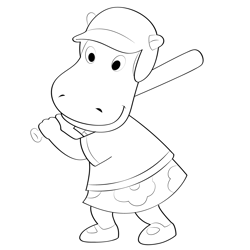 Baseball Player Tasha Free Coloring Page for Kids