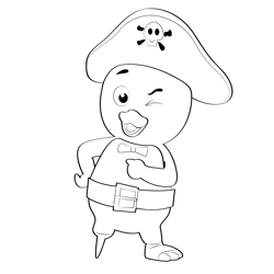 Captain Pirate Pablo Blink Eye Free Coloring Page for Kids