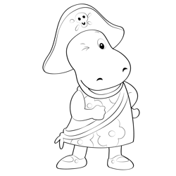 Captain Pirate Tasha Free Coloring Page for Kids