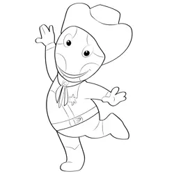 The Sheriff Uniqua Enjoying Free Coloring Page for Kids