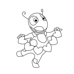 Uniqua Valentine Hearts The Backyardigans Free Coloring Page for Kids