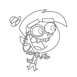 Anti Cosmo Fairly Odd Parents Free Coloring Page for Kids
