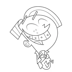 Chester McBadbat Laughing Fairly Odd Parents Free Coloring Page for Kids