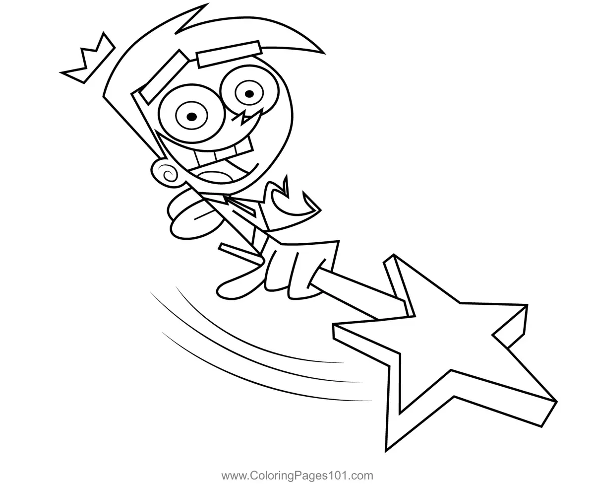 Cosmo Wand Waving Fairly Odd Parents Coloring Page For Kids Free The Cosmo Wand Waving Fairly Odd Parents Coloring Page For Kids Free The