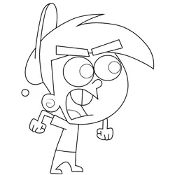 Mad Timmy Turner Fairly Odd Parents Free Coloring Page for Kids