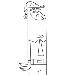 Mr. Turner Fairly Odd Parents Free Coloring Page for Kids