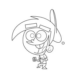 Timmy Turner Excited Fairly Odd Parents Free Coloring Page for Kids