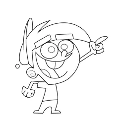 Timmy Turner Fairly Odd Parents Free Coloring Page for Kids