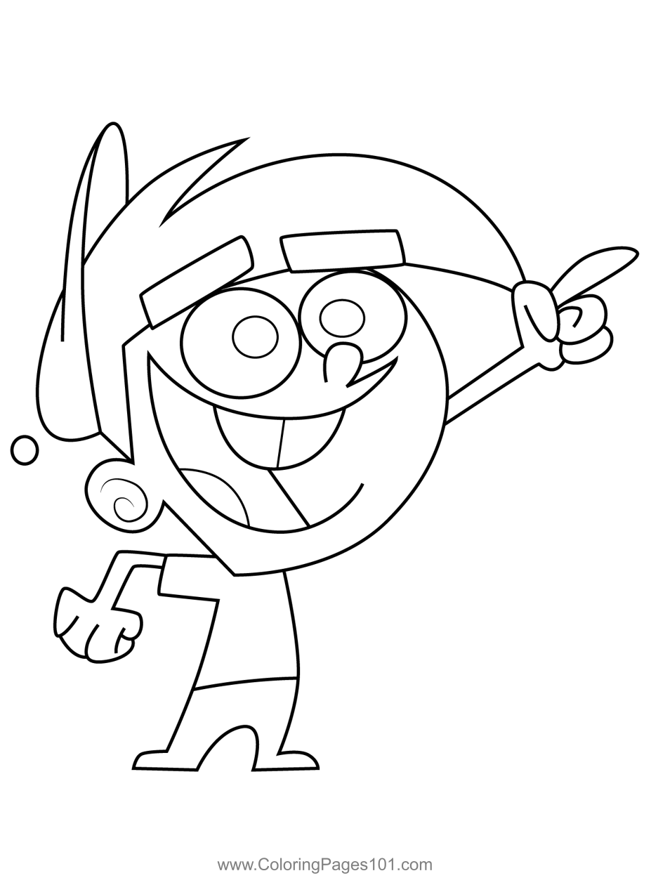 Timmy Turner Fairly Odd Parents Coloring Page for Kids - Free The
