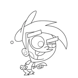 Timmy Turner Pointing Fairly Odd Parents Free Coloring Page for Kids