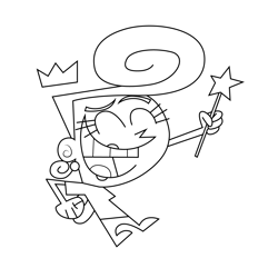 Wanda Cherring Fairly Odd Parents Free Coloring Page for Kids