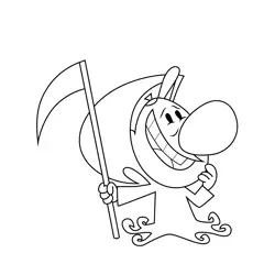 Billy as the Grim Reaper The Grim Adventures of Billy and Mandy Free Coloring Page for Kids