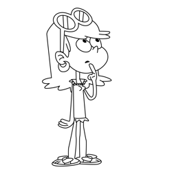 Leni Thinking The Loud House Free Coloring Page for Kids